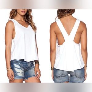 We The Free Free People Raw Hem Tank White Size Large